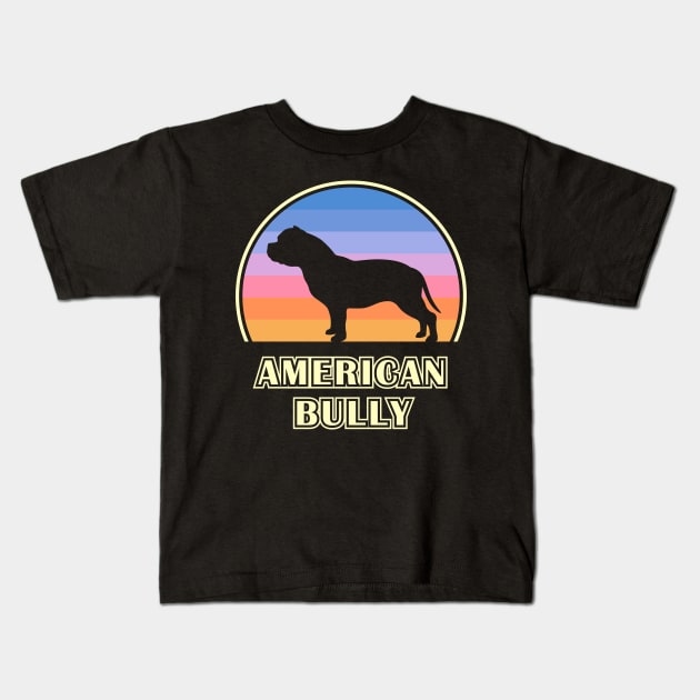 American Bully Vintage Sunset Dog Kids T-Shirt by millersye